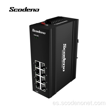 Switch POE POE de 8 puertos de Ethernet, Ethernet administrado, DC48V en stock din Rail montado